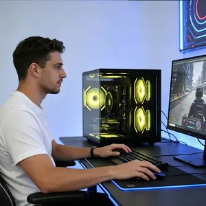 Suevery Gaming Desktop – R5 3500X, RX560, 16GB RAM, 512GB SSD, RGB WiFi 6, HDMI/DP, Work & Game Ready