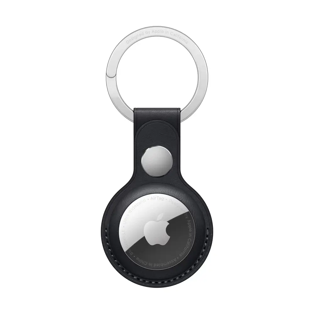 Official Apple Leather Key Ring for AirTag - Midnight (Accessory Only)