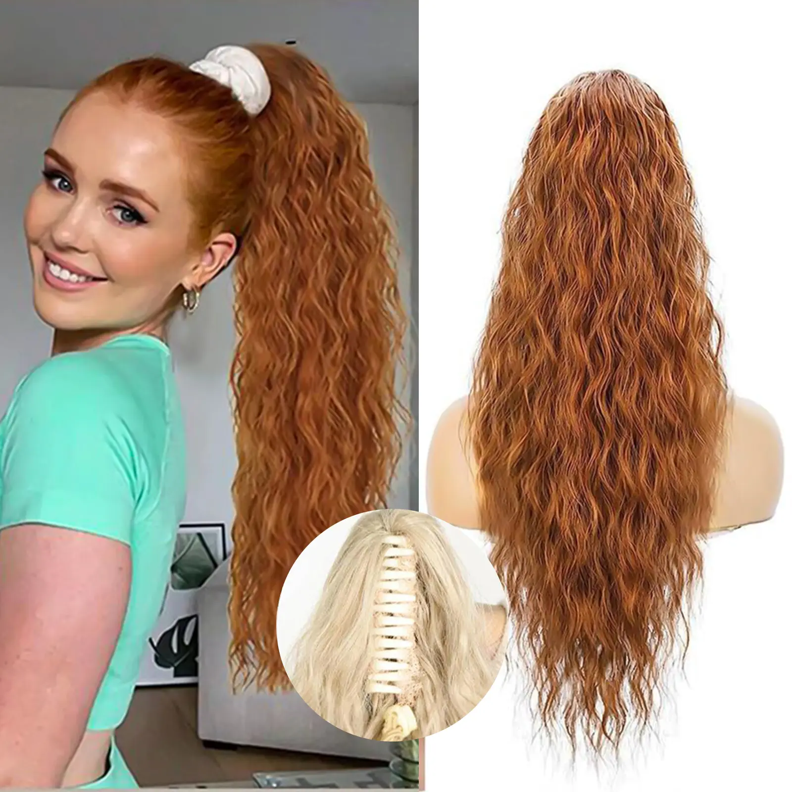 30C# Copper Red Claw Clip Ponytail