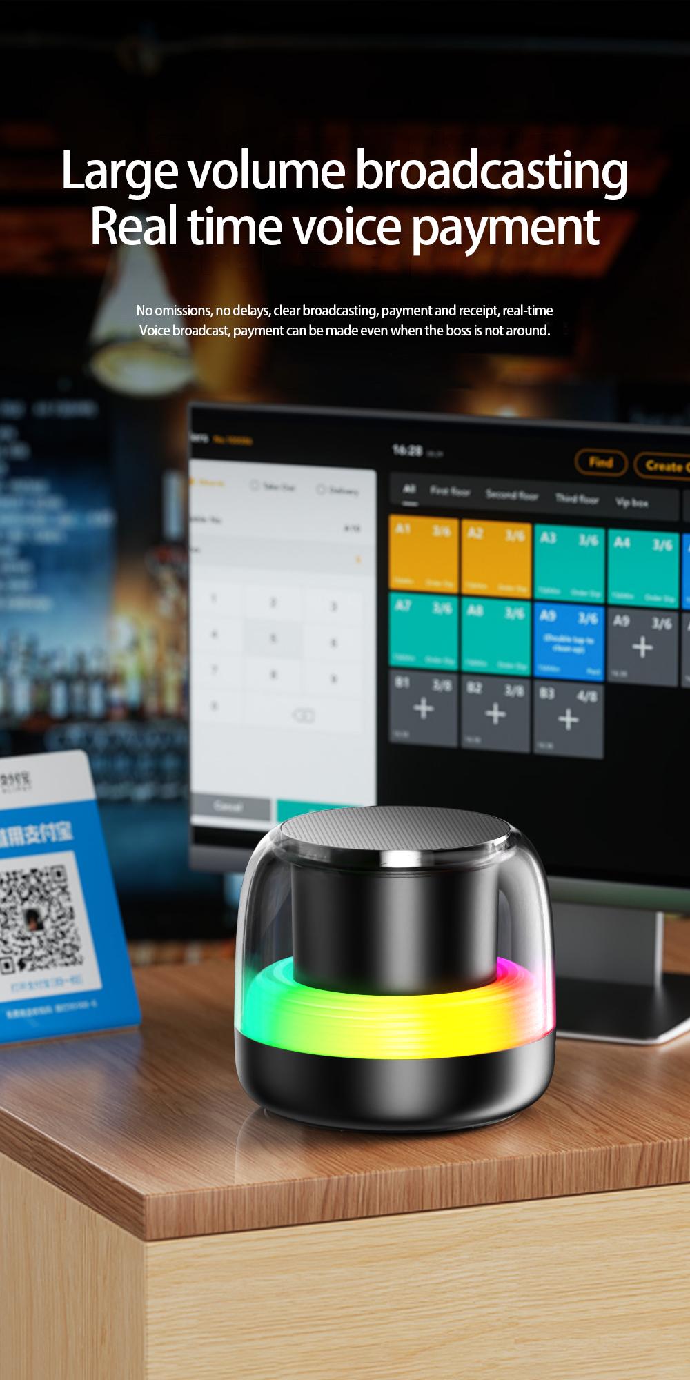 Wireless Bluetooth Speakers with TWS Pairing, Support Bluetooth USB TF AUX Playback, BT5.0, Portable Bluetooth Speaker for Home/Party/Outdoor/Beach, With 7-Color LED Light Audio Cable Charging Rechargeable Smartphone Black