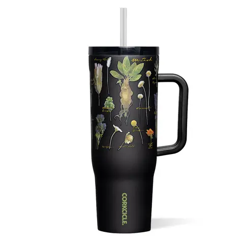 Harry Potter x Corkcicle 40 oz Cruiser Portable Thermal Vacuum Insulated Flask - Dual-Lid (Sip + Removable Straw), Soft Grip Grab-and-Go Handle, Silicone Bottom, Cold Beverage Tumbler, Kitchenware Drinkware Bottles