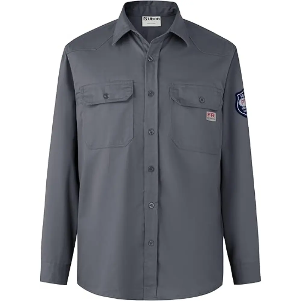 FR Shirts for Men Welding Shirt Long Sleeve FRC Work Shirt Flame Resistant Welder Shirts 9 Oz summerwins