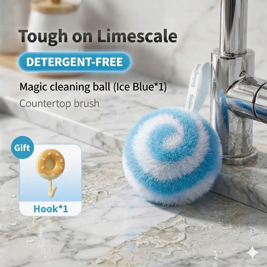 Bathroom Cleaning Sponges Ball，Magic Eraser for Bathroom Washbasin ,Water Stain Removal, Shower Cleaning Ball – for Outdoor Use Home Apartment Bathroom Countertop Sink Shower