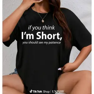 Funny Quote Print Women's Tee – Comfortable Crew Neck Short Sleeve for Summer Days