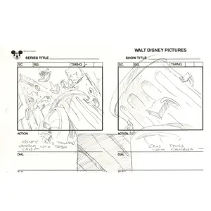 Chip n Dale Rescue Rangers Original Production Animation Storyboard Walt Disney FIRST EPISODE 1988 A37