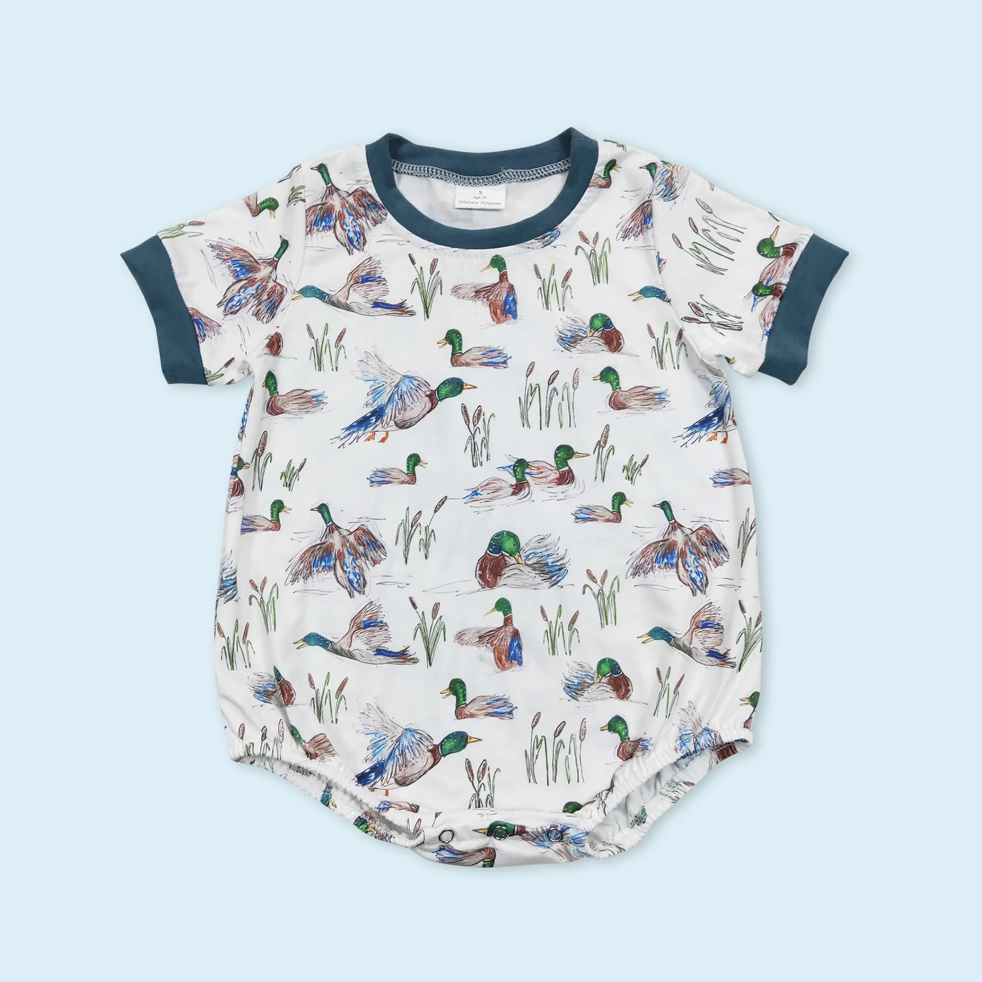 Toddle baby boy mallard duck short sleeve romper