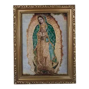 CUADRO 9"x11" Picture Frame Cushioned Tela Texture Tapestry Acolchonado Brand New Religious Decor Cloth. Virgen de Guadalupe, San Judas, Sagrado Corazon, Misericordia, Milagrosa, San Miguel, Angel de la Guarda, Buen Pastor, Our Lady of Guadalupe