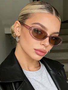 Women's Plastic Classic Oval Fashion Travel Glasses, Outdoor Protection Accessories, Stylish Eyewear for Daily Use