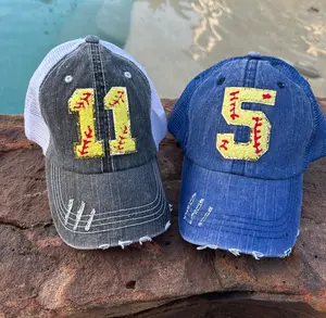 Custom Softball Number Hats