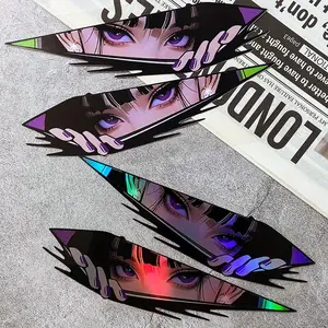 Cartoon Girl Eye Pattern Car Sticker, Waterproof Vinyl Decal, Universal Decorative Sticker for Motorcycle Fuel Tank, Side Panel, Rear Hump, Computer Case