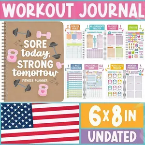 Workout Journal for Women - Undated Fitness Log, Exercise Planner & Weight Loss Tracker, Health & Fitness Journal 2026