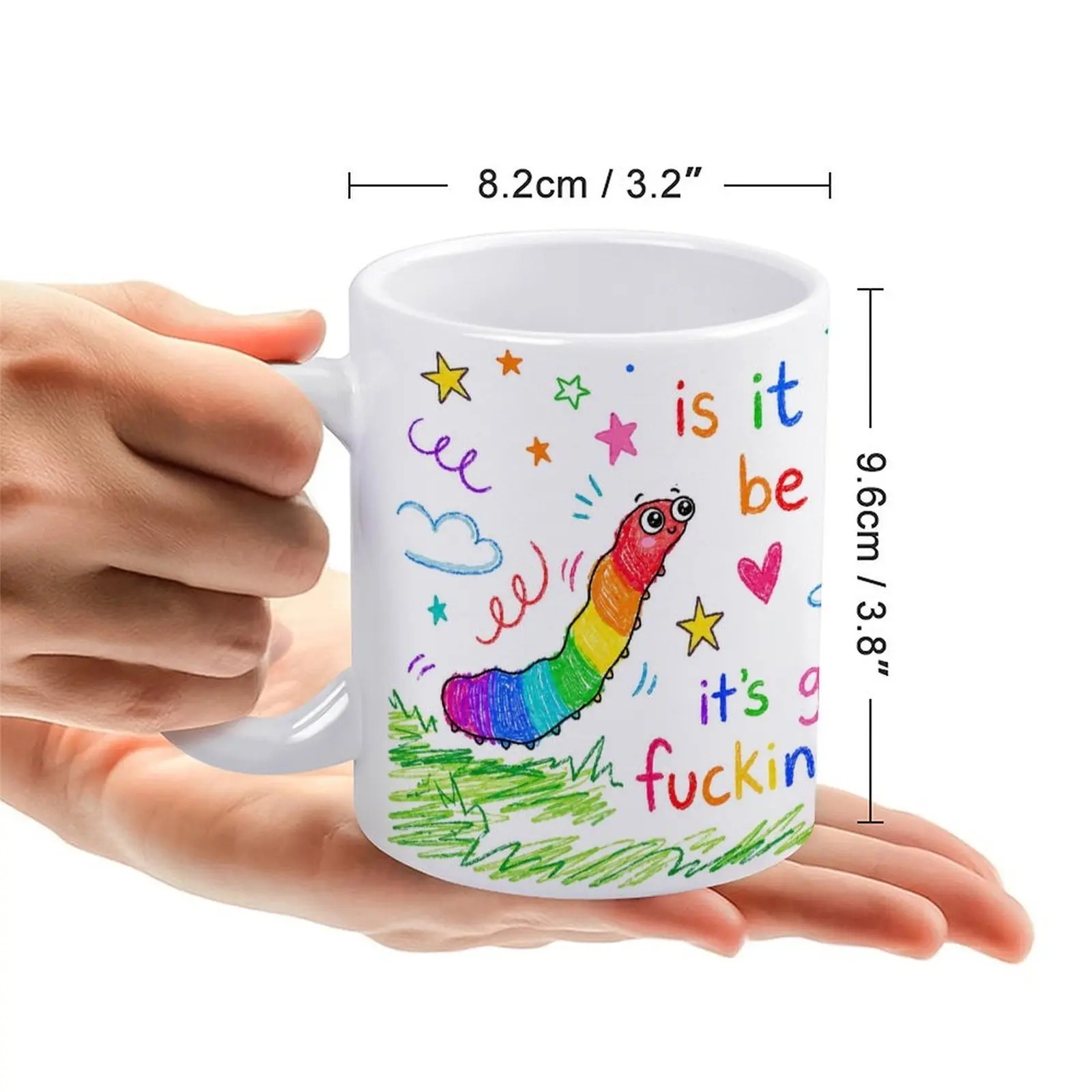 Funny Colorful Doodle Coffee Mug Gift | Novelty Coffee Cup 11 oz - 15oz Monica