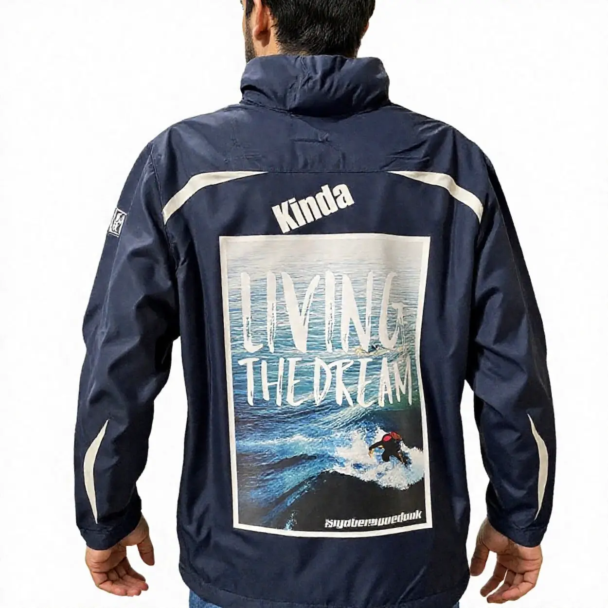 Men's Lined Windbreaker Jacket with Roll-Away Hood & Pockets by Spyderpunk Sports