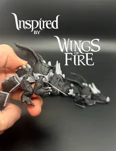 Inspired by Wings of fire articulated night wing 3D print  Collectible Figurines
