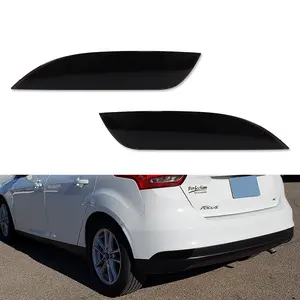 2PCS Smoked Lens Rear Bumper Bar Reflector lamps Lights For 2015 2016 2017 2018 Ford Focus Hatchback,Replace OEM F1EZ13A565A, F1EZ13A565B