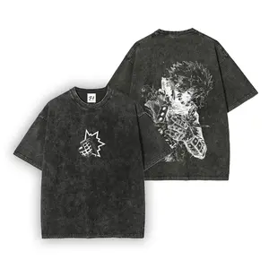 Katsuki Bakugo Vintag My Hero Academia--Short Sleeve Cotton Unisex Retro wash Tee