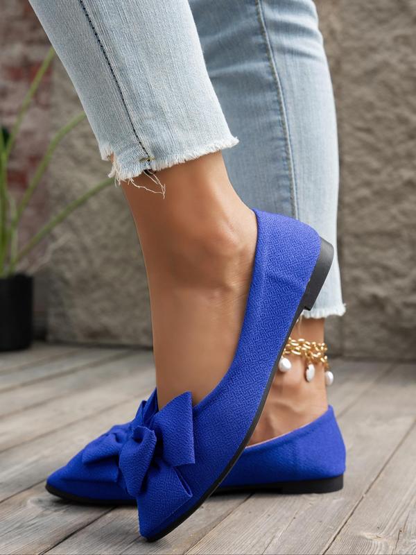 Women's Fashionable Bowknot Design Slip on Flats, Casual Comfortable Pointed Toe Flat Shoes for Daily Wear, All-match Commuter Shoes for Women & Girls, Running