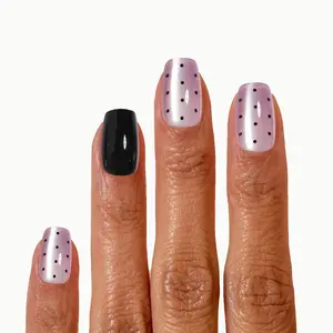 Dot Me Darling –  Square Lavender Polka Dot Press-On Nails