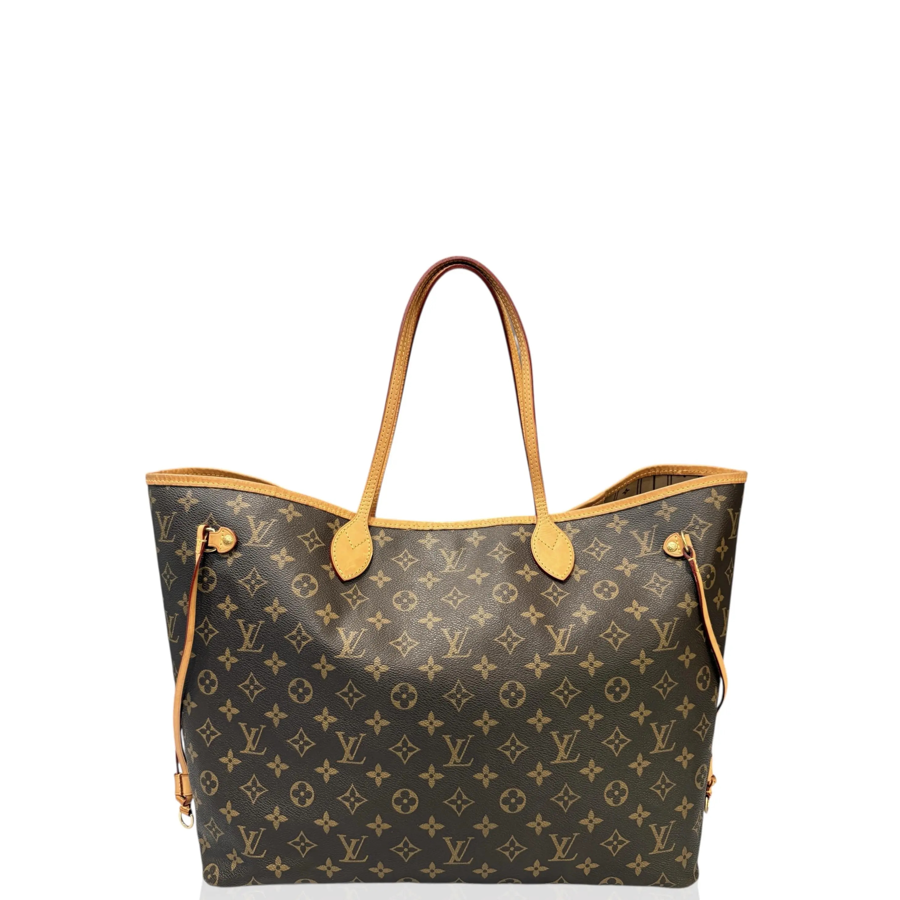 Pre-owned Louis Vuitton Leather tote bags Neverfull GM Monogram Brown (ws042426a1)