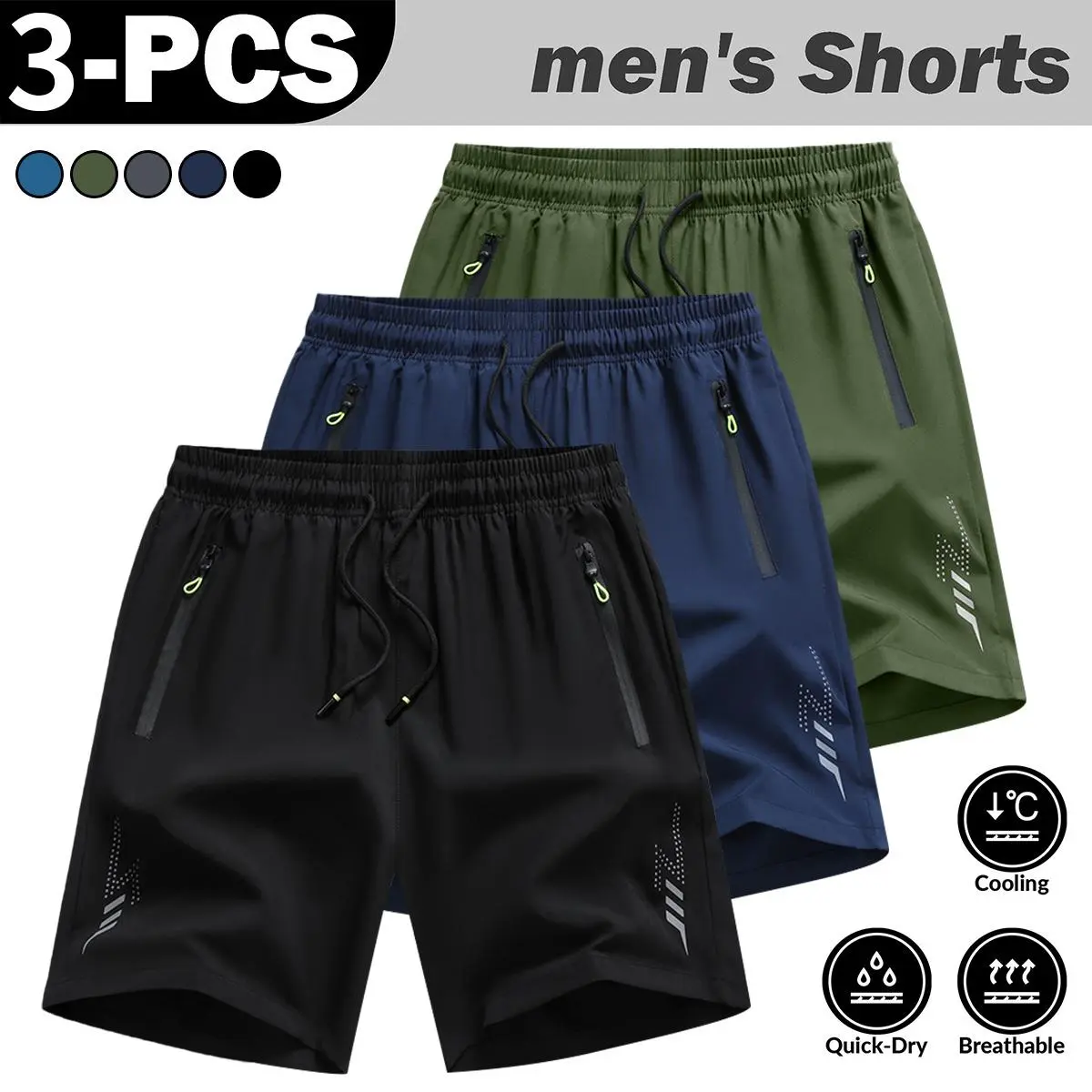 Black + Army Green + Lake Blue