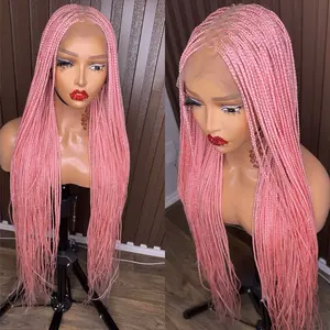 Pink Fullace Braided Wig - Stylish Hair Accessory for Women, Long Length, Ideal for Everyday Wear