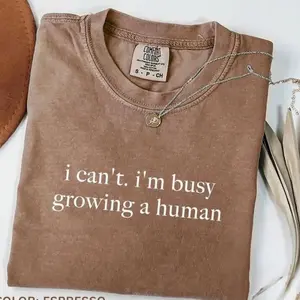 Comfort Colors I Can't I'm Busy Growing A Human Shirt, Funny Pregnancy Shirt, Funny Mom Shirt, Baby Announcement Bodysuit, Maternity Shirt