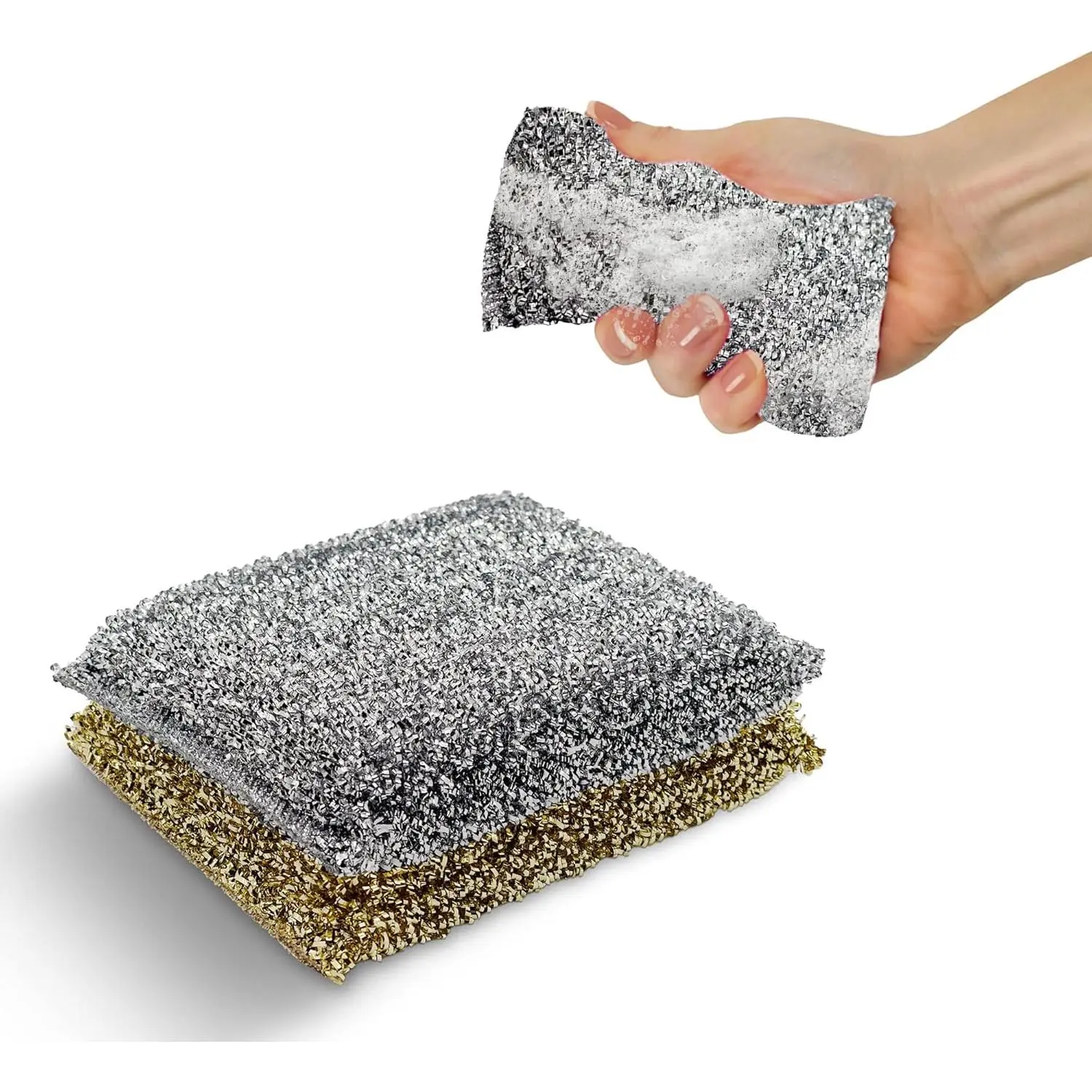 Scour 2 Pack Scrub Sponges for Kitchen - Multipurpose Non-Scratch Sponge with Heavy Duty Scouring Power - Soft and Fast Cleaning Scrubber for Cleaning Dishes, Pans, Pots and Hard Stains
