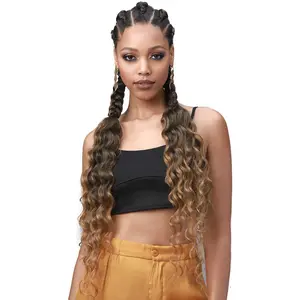 MULTI PACK DEALS! Bobbi Boss Synthetic Hair Braids Pre-Feathered 3X King Tips Ocean Wave 28" (HB011, 3-PACK)