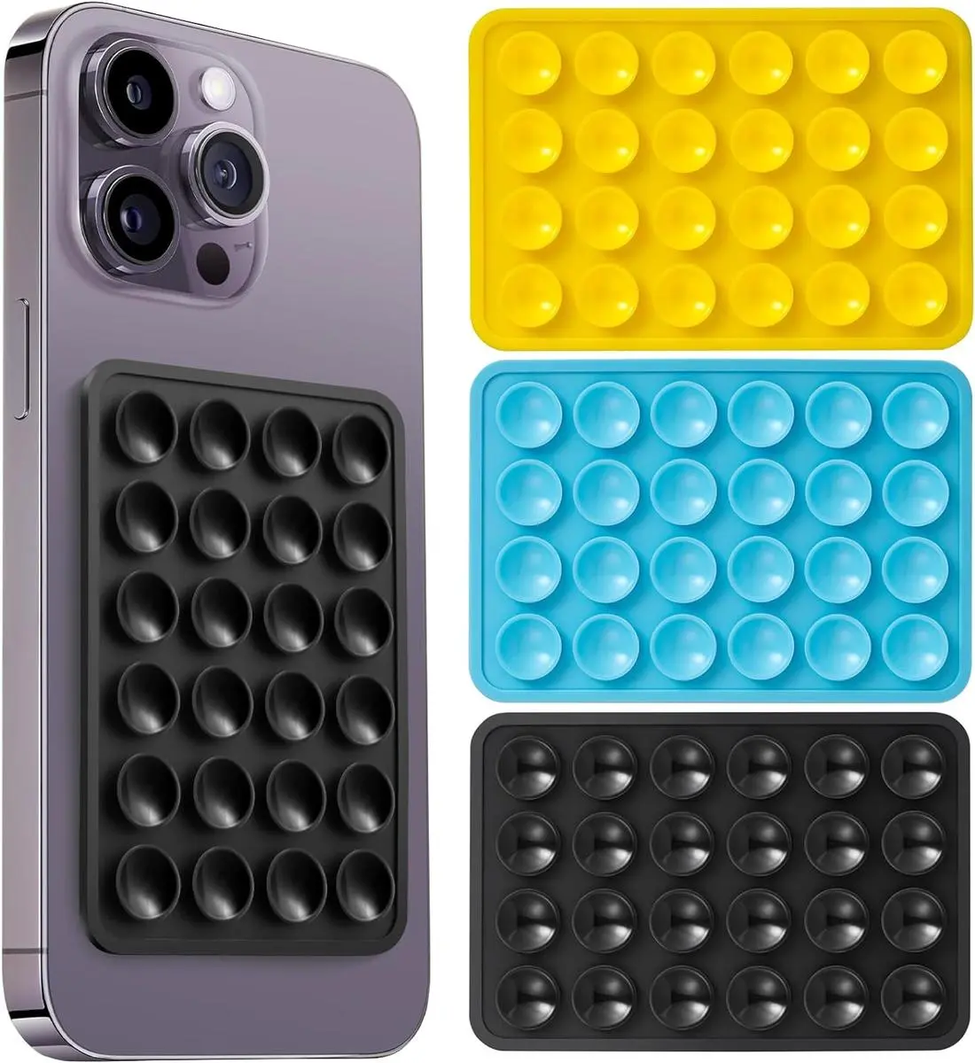 Silicone Suction Cups for Phone Case Self-Adhesive Mount -Hands Free MobileAccessory Holder for Videos and Selfies -Anti-Slip Silicone Suction Pads