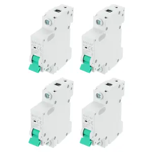 4Pcs Miniature Circuit Breaker 1P 16A AC 110V DZ47-63 DIN Rail Mount Disconnect Switch Circuit Breaker Protection Thermal Magnetic Trip for Short Circuit Protection, Overload Green