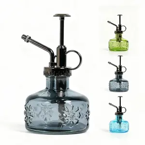 Bamworld Watering Can Glass Mister  Watering Spray Bottle 180ml Vintage Decorative Gray Indoor Watering Can for Succulents, Herbs and Houseplants