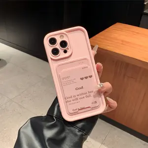 Self-Adhesive Card Holder Phone Case, Minimalist Design, Protective Shockproof Durable Tpu Cover for iPhone Models, Perfect Gift for Women & Girls, Smartphone Accessories, Cellphone
