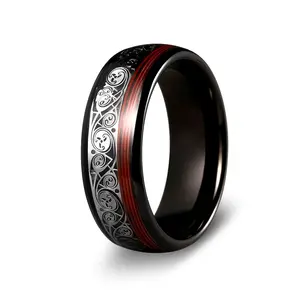 Tungsten Ring |The Tide |GentleBands| Handmade Item, 8Mm Width, Comfort Fit | Men'S Wedding Bands