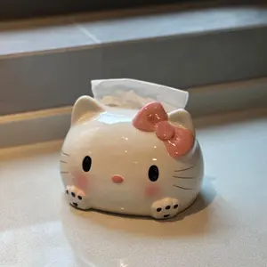 Cat Paper Towel Holder Living Room Desktop Napkin Box Plastic Roll Storage Decorative Home Ornament