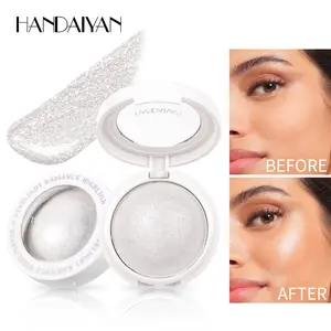 Handaiyan Highlighter Single Color Fine Shimmer, Face Makeup Balm for Women, Daily Use, Non-Toxic, Round Stock Available, Glitter Highlighter