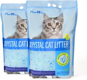 Premium 2-in-1 Crystal Cat Litter Bulk – Super Absorbent Silicone Beads, Low Dust & Non-Clumping, Keeps Litter Box Clean & Odor-Free, Gentle on Paws, Perfect for Multi-Cat Households