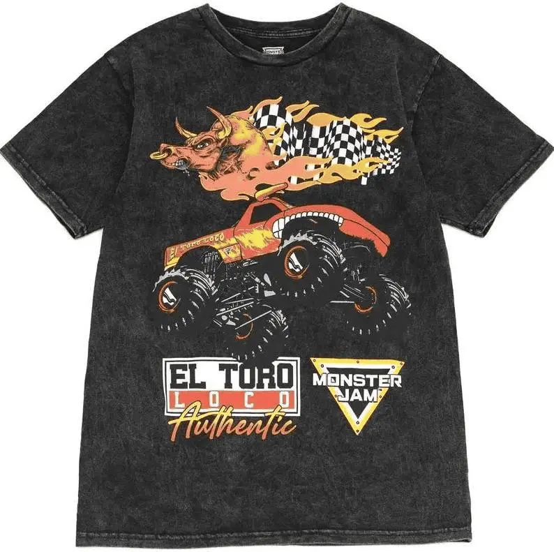 vintage Monster Jam youth and adult shirt, Grave Digger El Toro Loco Megalodon graphic tee Men's Stylish Short Sleeve T-Shirt