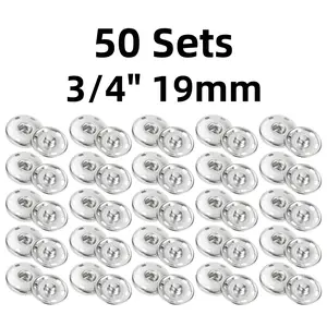 50 Pcs Sew-on Snap Buttons 3/4" 19mm Is Used For Sewing Round Buttons On Clothing, Embedded Button Accessories, And Buttons To Prevent Wind Leakage On Shirts And Jackets - Home Improvement.