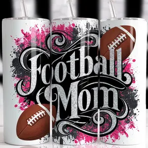Football Mom Tumbler - 20oz Stainless Steel Drinkware Bottle