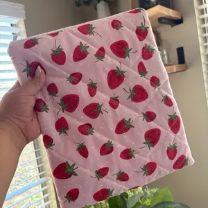 Sweet Strawberry Picnic iPad/ Laptop sleeve + handmade + sewing sleeves