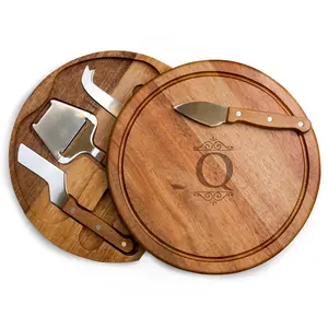 Toscana Monogram Circo Acacia Cheese Cutting Board & Tools Set
