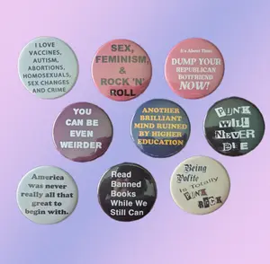 Vintage Punk Reproduction Button Pins, Vintage Pins, Fan Accessories, Gifts for Her, Jacket Accessory, Fun Collectible Decor for Bags, Jackets, & Gifts