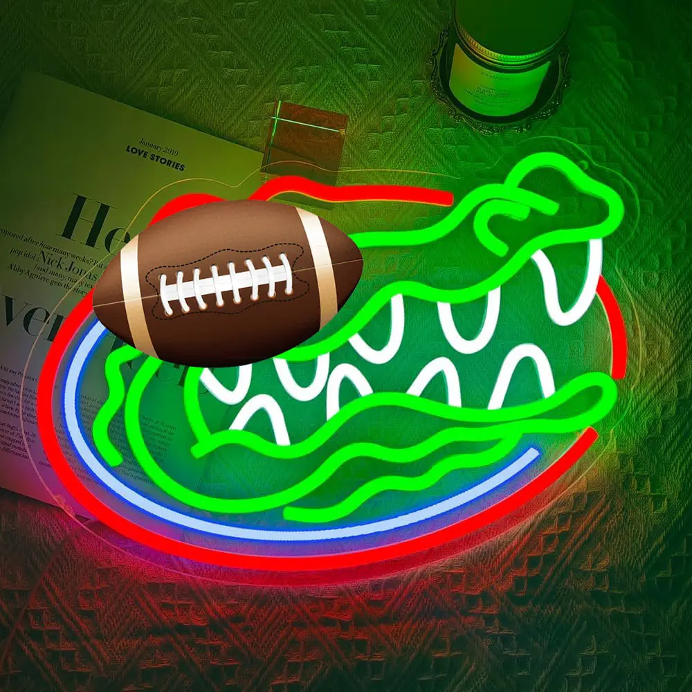 Gators LED Sign - Wall Mountable Neon Lamp, Decorative Ambiance Lighting, Indoor Wall Light for Modern Bedroom Decor, Watch Party, Birthdays, Anniversaries