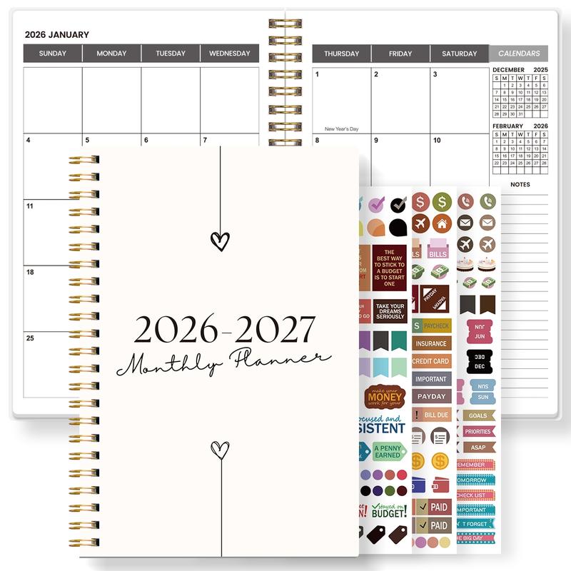 Jan 2026–Dec 2027 Monthly Planner, 24-Month College Planner and Weekly Agenda Notebook, Simplified To-Do Planner to Boost Productivity