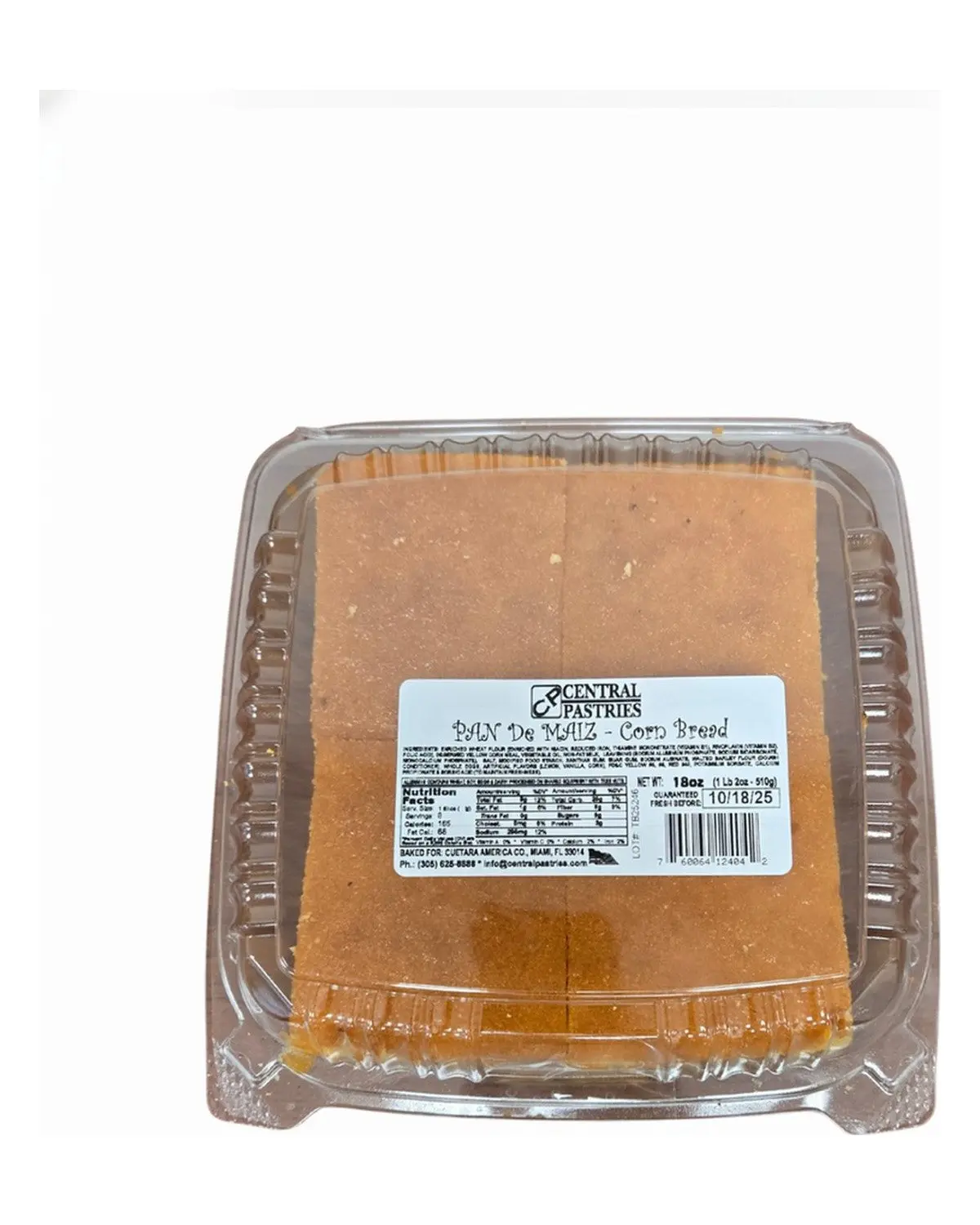 Central Pastries Traditional Corn Bread (Pan De Maiz) - 18oz Shelf-Stable Snack, Ambient Room Temperature Bakery Food Item