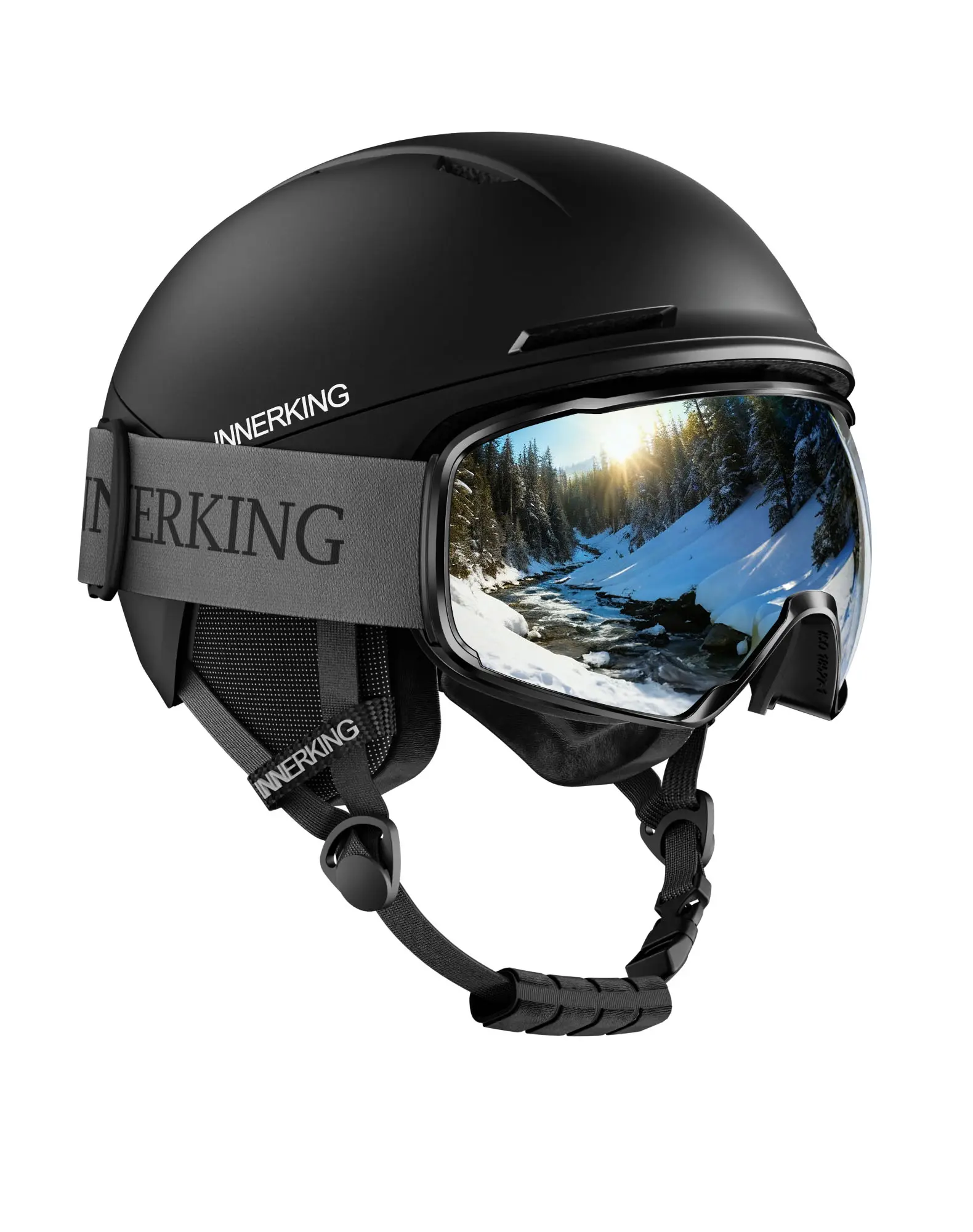 Snowboard Helmet Set with Ski Goggles, Lightweight Protection Snow Sports Helmet and Glasses for Men and Women Adults