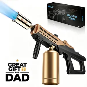 Powerful Cooking Propane Torch Gun | Great Father Day Gift, Culinary Torch Campfire Starter, Adjustable Torch Burner for Searing Steak, BBQ, Welding (Propane Tank Not Included)