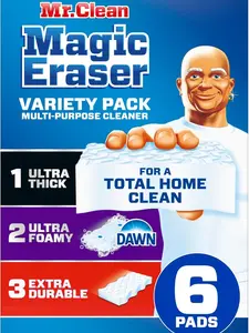 Soap Mr. Clean Magic Eraser Variety Pack 6ct All-Purpose Kitchen Bathroom & Oven Cleaning Scrubber Sponges Ultra Thick Foamy Durable Set Soap