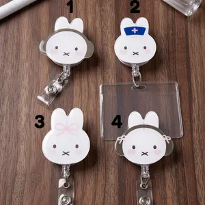 Smiskii Lifestyle Series Acrylic Badge Reel Durable Retractable ID Name Tag Clip For Hospital Staff Nursing Student Professional Gear, Kawaii Acrylic Nurse Name Tag Clip, Gift For Her/Him