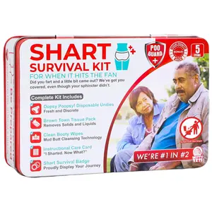 Funny Shart Survival Kit Gag Gift Set Novelty Prank Potty Humor Joke Gift With Wet Wipes And Underwear White Elephant Birthday Party Christmas Gift For Friends Family And Coworkers Mother's day Gift Father's day Gift